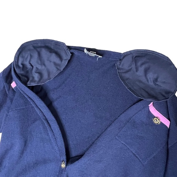 VINTAGE St John Marie Gray Blue Oversized Cardigan Blue Purple Medium - Picture 4 of 9